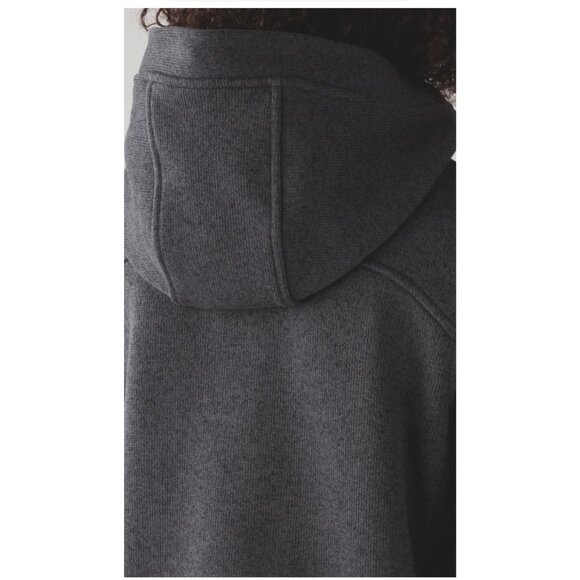 Lululemon Its Fleecing Cold Heathered Black 1/4 Zip Pullover Hoodie Sz 8 Pockets - Picture 7 of 9